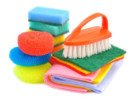 Cleaning products and tools prepared for a Barnes property